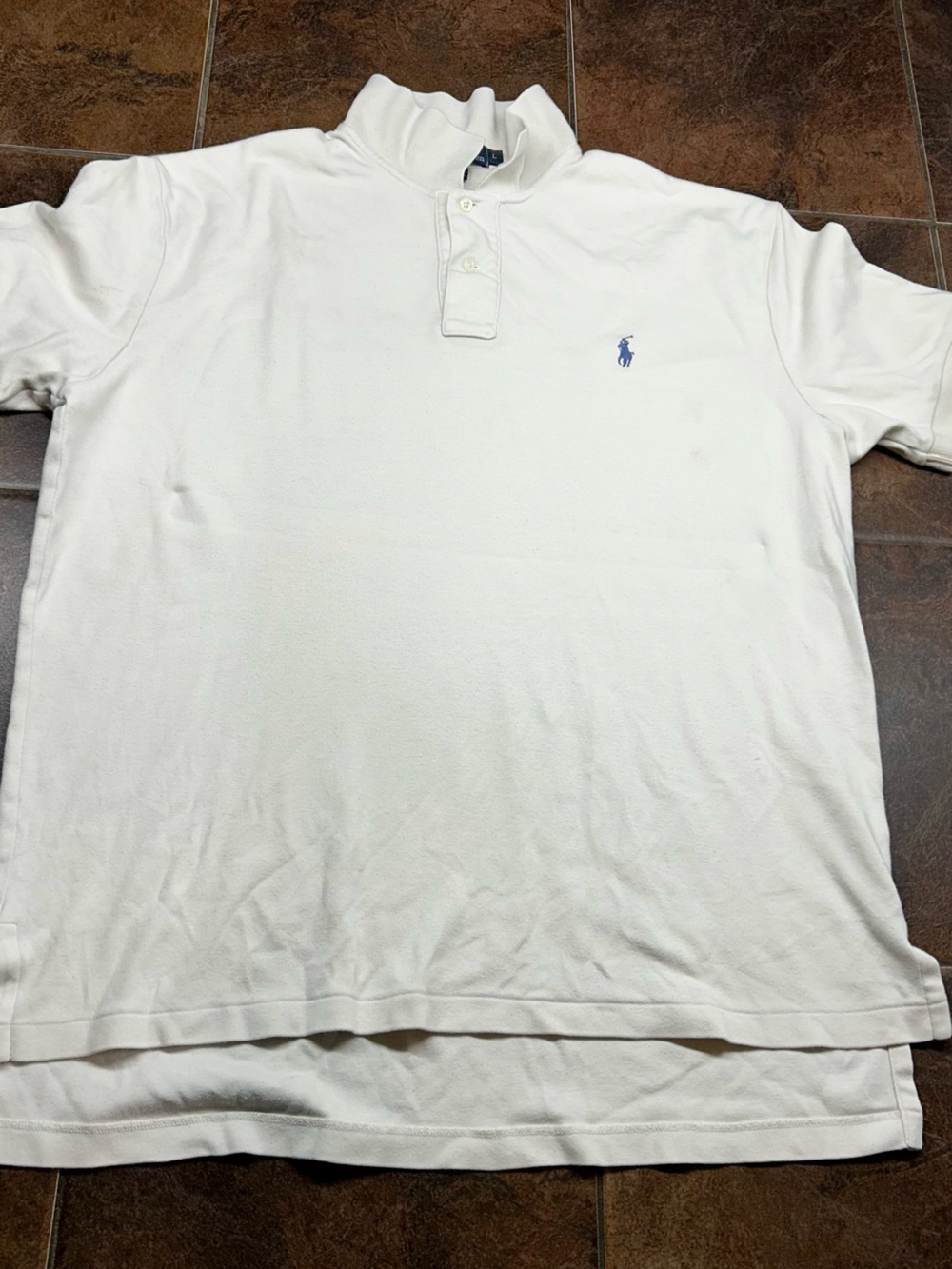 Ralph Lauren Men's White Polo with Blue Pony Embroidery